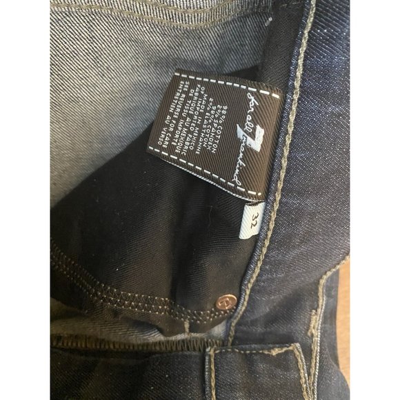 7 For All Mankind Mens Standard Straight Leg Button Fly Jeans Size 32 x 28 Dark - Picture 9 of 9